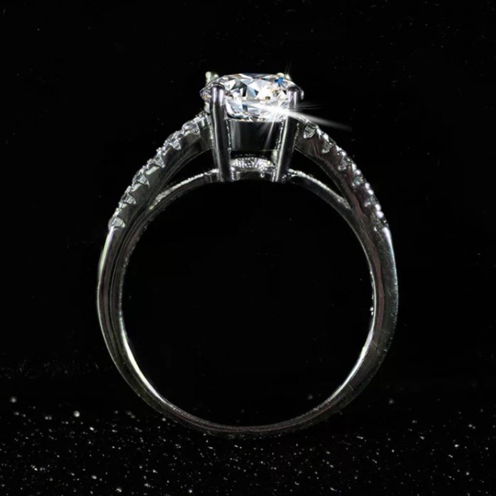 NEW 925 STERLING SILVER DIAMOND ENGAGEMENT RING - Picture 3 of 6